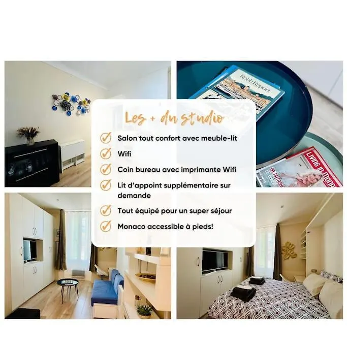 Studio 5 Etoiles A Deux Pas De Monaco ! Beausoleil Apartment